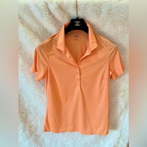 PUMA Women Orange Athletic Polo Size L